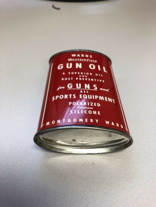 Vintage Wards Western Field Gun Oil Tin Can For Guns And Sports Equipment 2