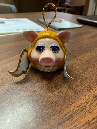 Miss Piggy Ornament 1979 Christmas Muppets Collectable Jim Henson Angel Wings
