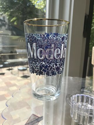 One Very Rare Modelo Cervezo Soccer Mosaic Pint Beer Glass