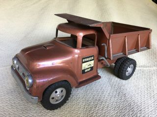 Vintage Tonka 1957 Tonka Hydraulic Dump Truck Brown/bronze/copper.