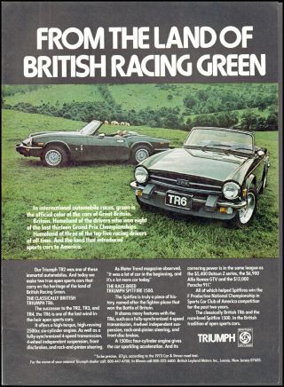 1975 Triumph Tr6 Car British Racing Green Farmland Vintage Photo Print Ad Ads14