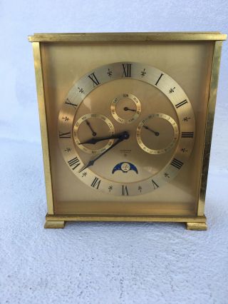 Vintage Clock Looping Swiss Made 8 Day 15 Jewels Moon Phase