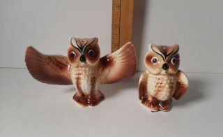 Two Vintage Porcelain Owls - Salt & Pepper Shakers - Empress Rare