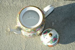 ROSE MEDALLION CHINESE EXPORT PORCELAIN TEAPOT COLORFUL 3