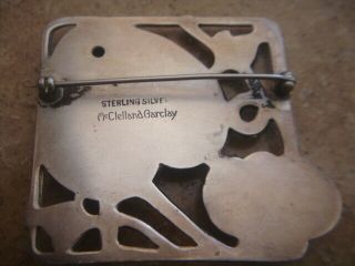 Vintage Sterling Silver Art Deco McClelland Barclay Sterling Brooch 27.  5 grams 2