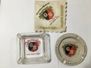 2 Different Old Gb Griesedieck Bros Brewery Ashtrays