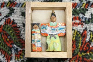 Antique Japanese Miniature Wood Doll “立雛” Hina - Ningyo Japan