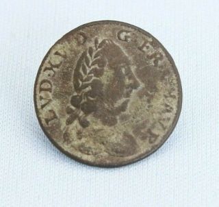 Rare 18th Century Military Button France French King Louis Xv Army Battle War