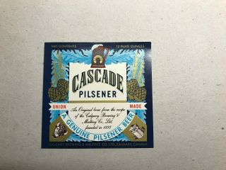 Vintage Canadian Beer Label - Calgary Brewing & Malting - Cascade Pilsener