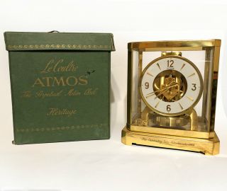 Vintage Lecoultre & Cie Atmos Clock 528 - 6 15 Jewel Swiss 1960s W/box