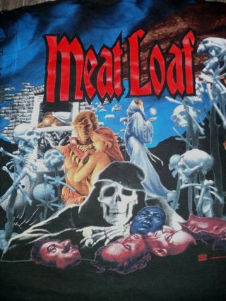 Vintage 1990s Meatloaf Skeleton Concert Tour T - Shirt All - Around Rock