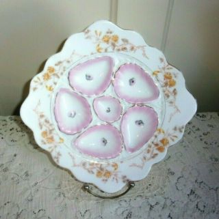 Antique Marx Gutherz Carlsbad,  Square Porcelain Oyster Serving Plate No.  1922