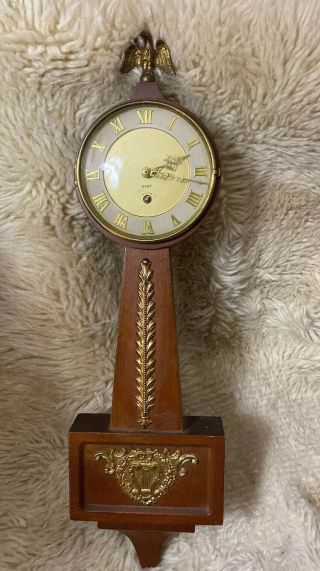 Vintage 1940’s Endura 8 Day Banjo Wall Clock