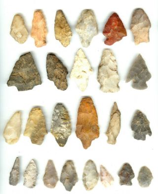 A Group Of 25 Authentic Arrowheads From Yell County,  Arkansas Bargain 4