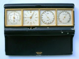 Rare Vintage Hermes Cal.  Sf 240 Angelus 8 Day Travel Alarm Clock