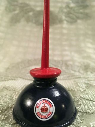 Red Crown Vintage Miniature Thumb Pump Oil Can Gasoline Station Gas Spout Mini
