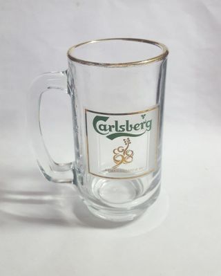 Carlsberg Beer Clear Kuala Lumpur 1998 Handle Glass Mug Malaysia Commonwealth