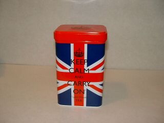 Keep Calm And Carry On Union Jack Tea Tin (empty) British Flag