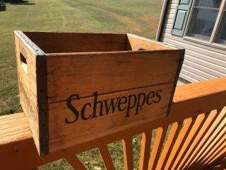 Vintage Schweppes Soda Pop Wooden Crate 24 Bottle Wood Crate - Minnesota