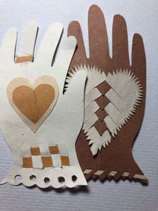 Antique Cut Paper Heart In Hand Schnerinschnitte Romantic Love Token Valentine