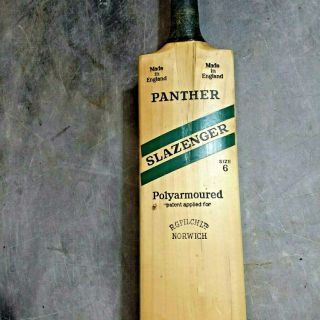 Vtg.  Slazenger Panther Cricket Bat Size 6 Polyarmoured Norwich Made In England