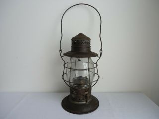 Antique B&m Rr Brass Top Bell Bottom Tall Kerosene Oil Railroad Lantern