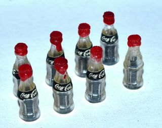 Eight Vintage Miniature Coca Cola Soda Pop Bottles Doll House