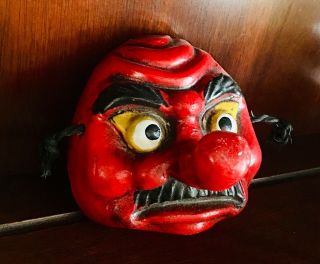 Japanese Handmade Tengu Mask Noh Kyougen Kagura Demon Mask Bugaku Makers Mark