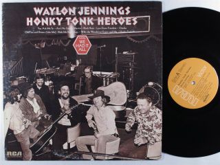 Waylon Jennings Honky Tonk Heroes Rca Lp Vg,  Promo