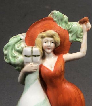 Schafer Vater German Porcelain Art Deco Lady Figure Prosit Bottle 3