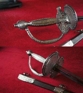A Continental Franch Or Germany Silver - Hilted Small - Sword,  Circa 1790