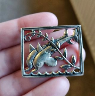 Vintage Danish Sterling Jewellery Arne Johansen Style Silver Animal Brooch Pin