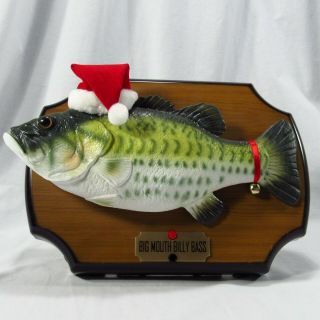 Billy Bass Singing Fish Gemmy 1999 Big Mouth Santa Hat Christmas 2 Songs Vintage