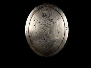 European Noble Badge Silvered Initialed Beautifully Engraved 18th Century