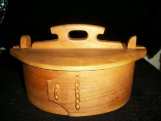 Rare Antique Norwegian,  Scandinavian,  Swedish Handmade Bentwood Lunch Box