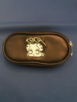Betty Boop Eyeglass Case Embroidered Vintage Black With Betty’s Face
