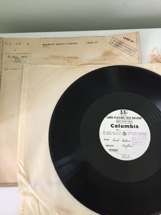 Rare Test Lp Ravel Bolero 1954 By Cluytens,  Columbia Records