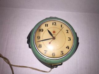 Vintage Art Deco Telechron 2h09 Stewardess Wall Clock Jadeite
