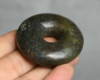 5cm Antique Old China Hongshan Culture Jade Carved Peace Safety buckle Pendant 2