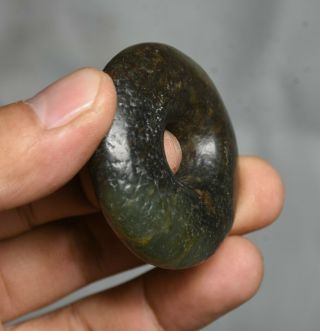 5cm Antique Old China Hongshan Culture Jade Carved Peace Safety buckle Pendant 3