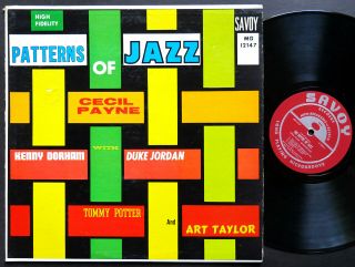 Cecil Payne Patterns Of Jazz Lp Savoy Mg 12147 Rvg Mono Kenny Dorham Duke Jordan