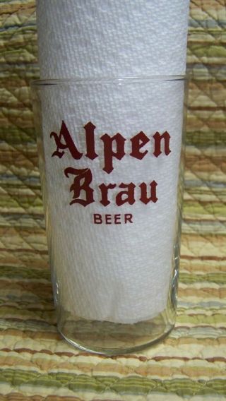 Htf Alpen Brau Beer St Louis Brewery Small 8 Oz Beer Glass Sampling ??