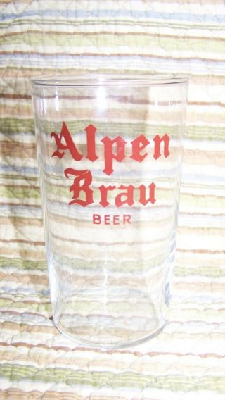HTF ALPEN BRAU BEER ST LOUIS BREWERY SMALL 8 OZ BEER GLASS SAMPLING ?? 2