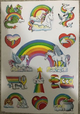 Vintage Mark 1 Rainbow Unicorn Pegasus Sticker Sheet