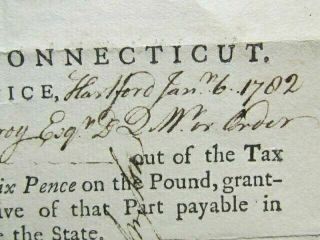 1782 Revolutionary War Connecticut pay document 2