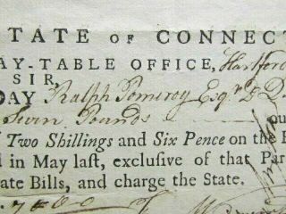 1782 Revolutionary War Connecticut pay document 3