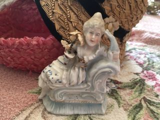 Antique Victorian Figurine Lady With Millinery Flowers Circa 1880 - 1900 N