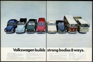 1968 Vw Beetle Convertible Classic Car Bus Pickup Truck Photo Volkswagen Ad