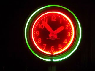 Canadian Neon Ray Clock Co.  Vintage Neon Clock