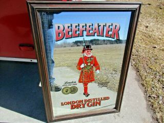 Vintage Beefeater Gin London Distilled Dry Gin Bar Mirror 35 " X25 " In Good Shape